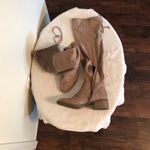 Tan Over the knee boots. Worn twice. Size 11